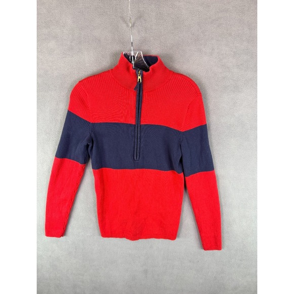 Lauren Ralph Lauren Sweaters - VTG Y2K Lauren Ralph Lauren Womens Sweater M Rib Chunky Knit 1/2 Zip Colorblock